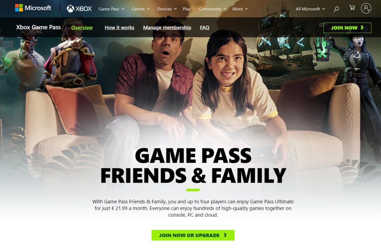 Официально: семейная подписка Xbox Game Pass будет называться «Friends & Family»